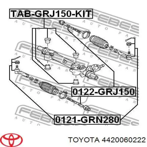 Cremalheira da direção Toyota 4420060222 preço, a partir de 336,25 USD