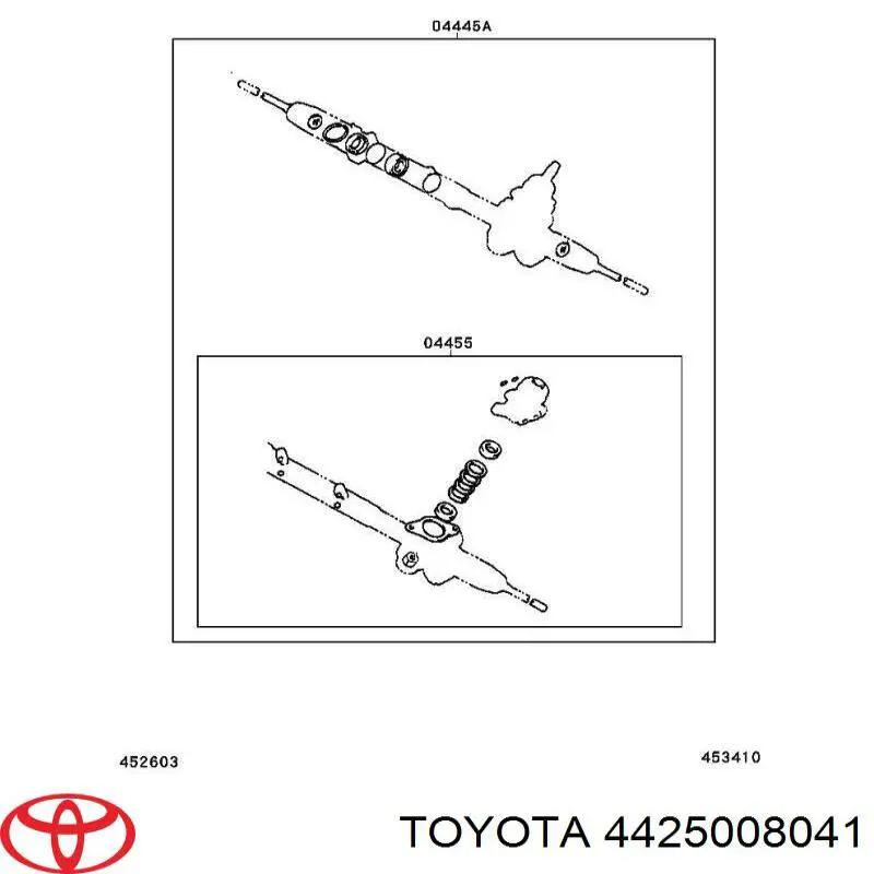 Cremalheira da direção Toyota 4425008041 preço, a partir de 443,24 USD