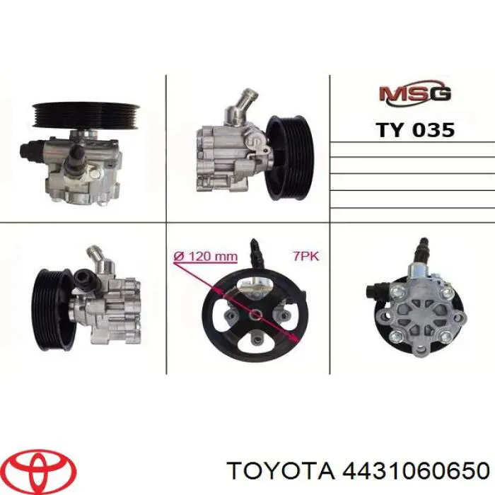 4431060650 Toyota Bomba da Direção hidrâulica assistida