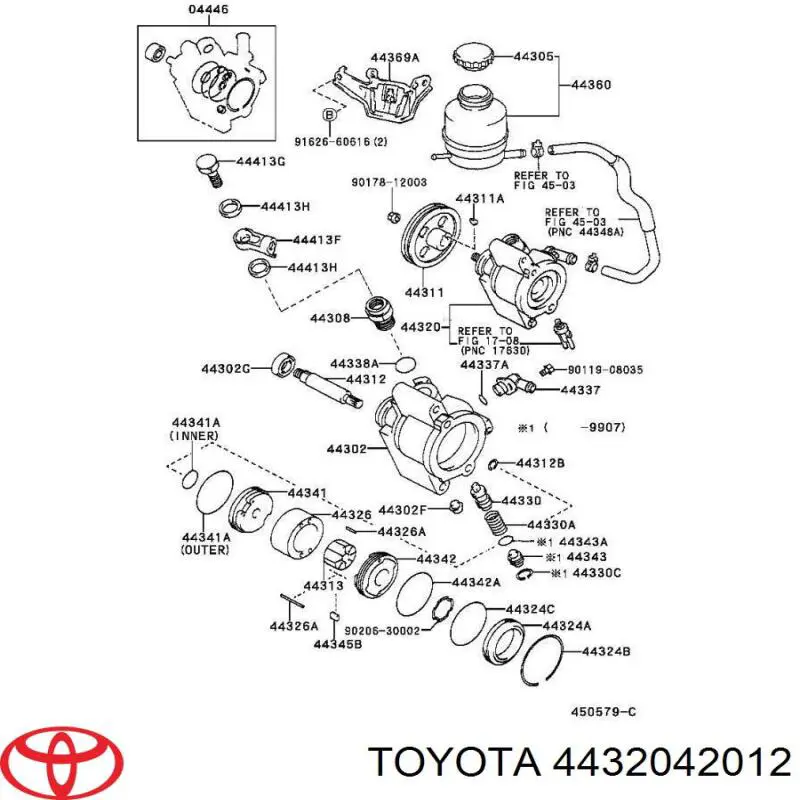 Bomba da Direção hidrâulica assistida Toyota 4432042012 preço, a partir de 1485,84 USD