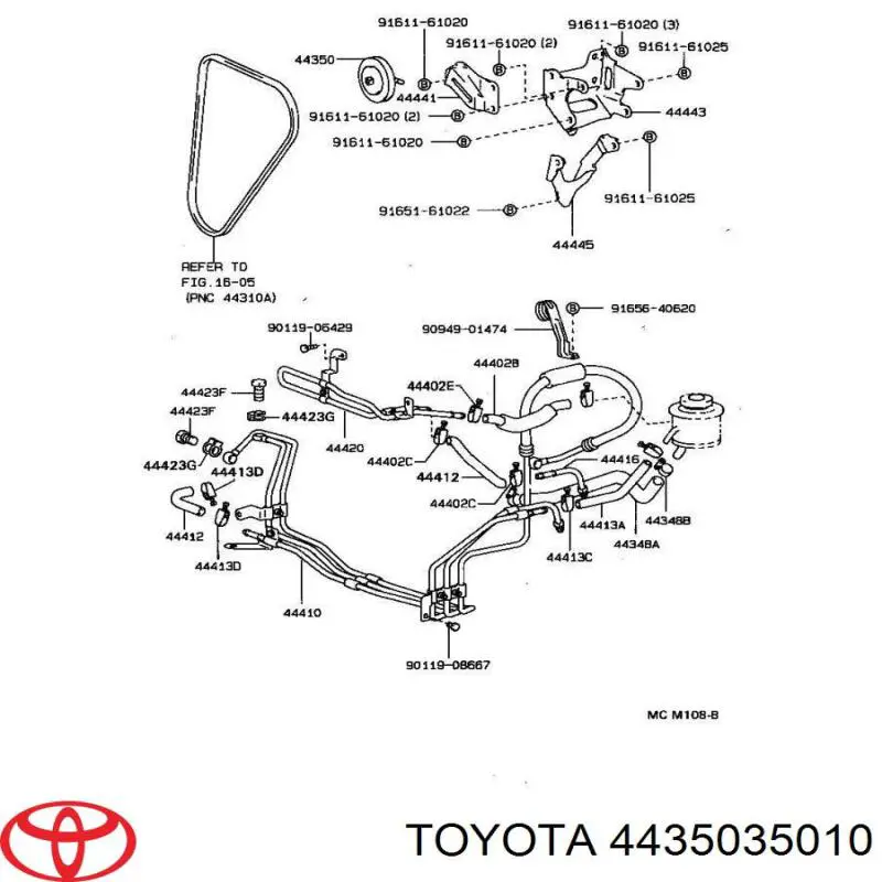 Rolo de reguladora de tensão da correia de transmissão Toyota 4435035010 preço, a partir de 320,34 USD