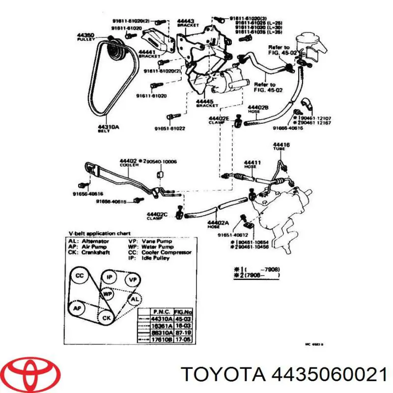 Rolo de reguladora de tensão da correia de transmissão Toyota 4435060021 preço, a partir de 303,31 USD