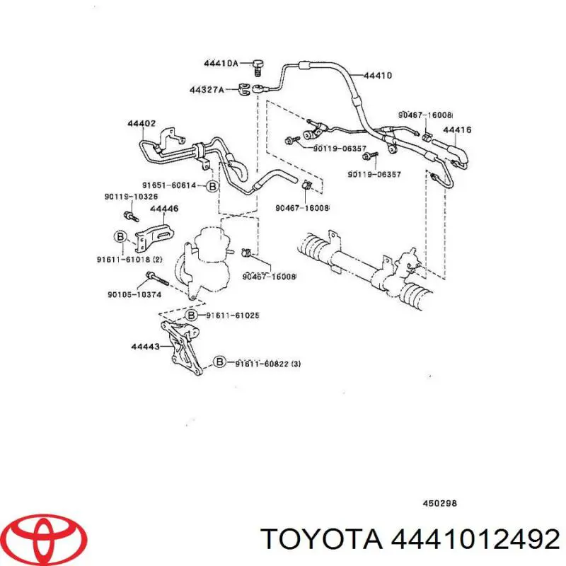 Mangueira da Direção hidrâulica assistida de pressão alta desde a bomba até a régua (do mecanismo) Toyota 4441012492 preço, a partir de 39,48 USD