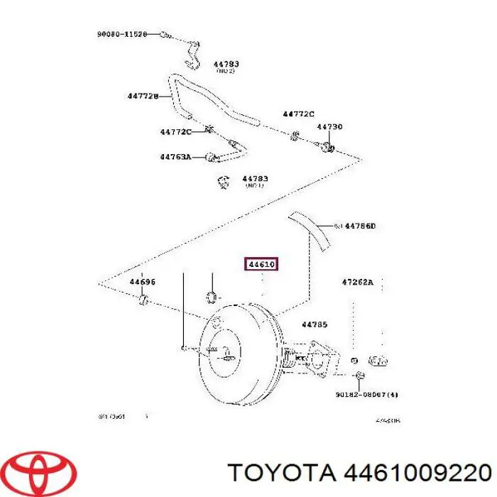 4461009220 Toyota Reforçador dos freios a vácuo