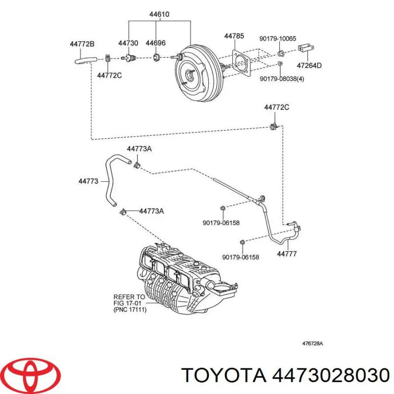 4473028030 Toyota Kit de reparação de cilindro mestre do freio