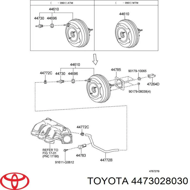Kit de reparação de cilindro mestre do freio Toyota 4473028030 preço, a partir de 70,93 USD