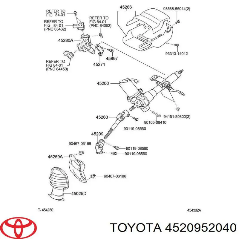 Veio da coluna de direção inferior Toyota 4520952040 preço, a partir de 70,43 USD