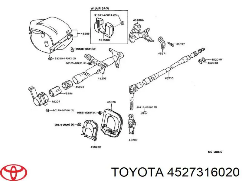 Compre 4527316020 Toyota Bucha da coluna de direção