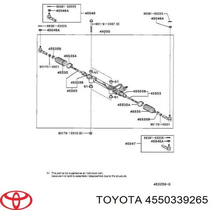 Tração de direção Toyota 4550339265 preço, a partir de 32,60 USD