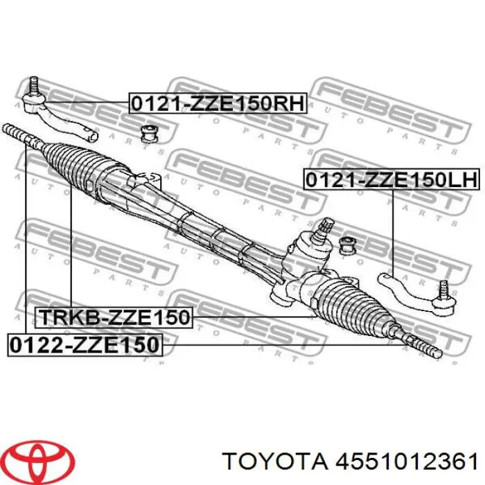 4551012361 Toyota Cremalheira da direção