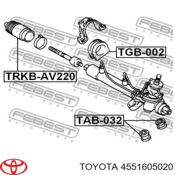 Compre 4551605020 Toyota Bloco silencioso de fixação da cremalheira da direção