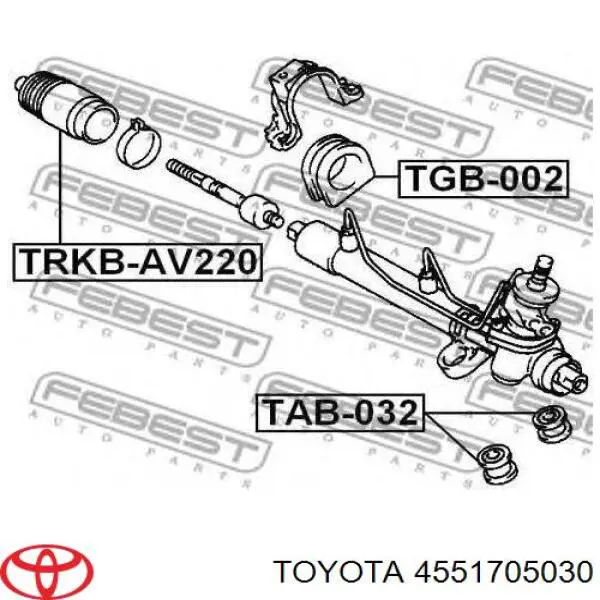 Compre 4551705030 Toyota Bucha de fixação da cremalheira da direção