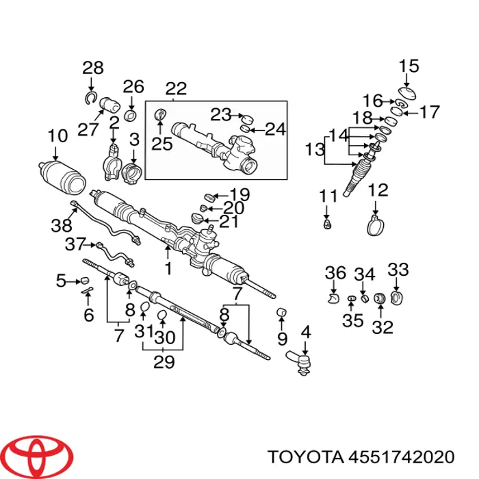 Bucha de fixação da cremalheira da direção Toyota 4551742020 preço, a partir de 3,67 USD