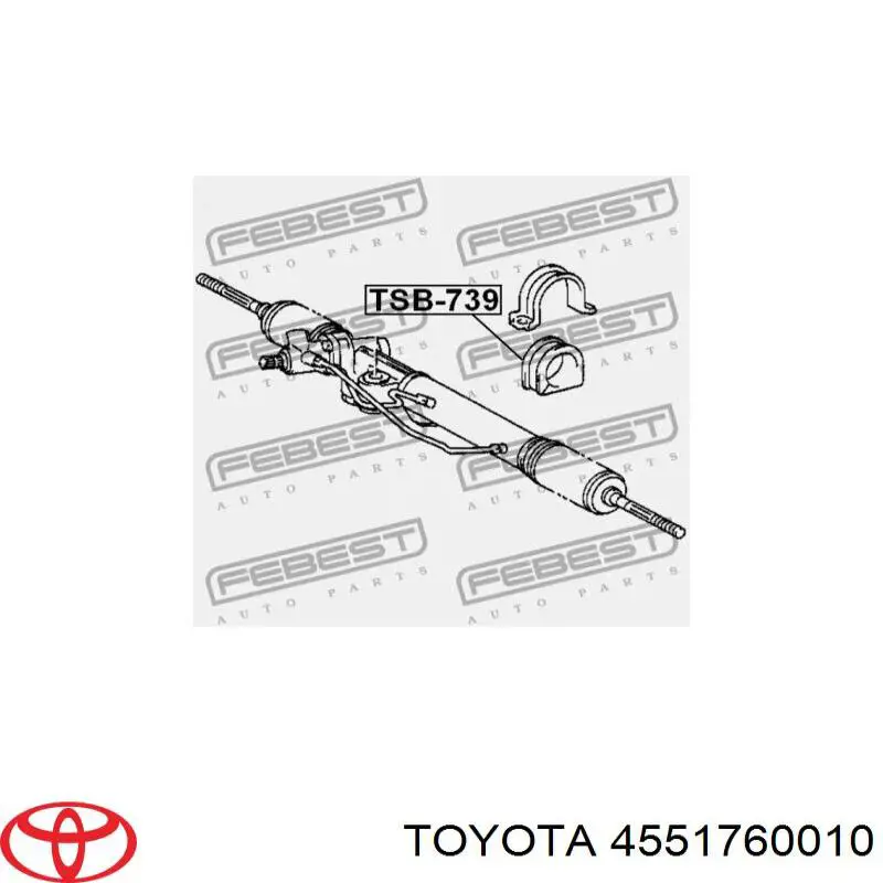 Compre 4551760010 Toyota Bucha de fixação da cremalheira da direção