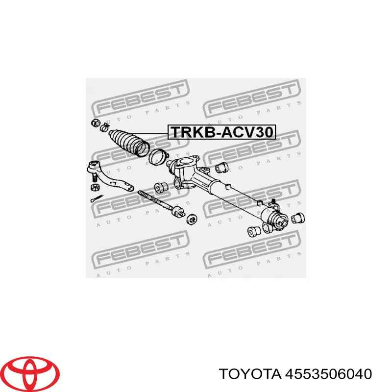 Bota de proteção do mecanismo de direção (de cremalheira) Toyota 4553506040 preço, a partir de 9,91 USD