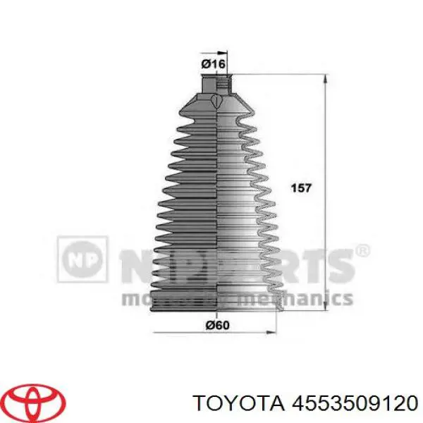Compre 4553509120 Toyota Bota de proteção do mecanismo de direção (de cremalheira)