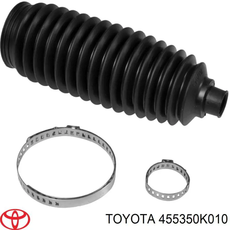 455350K010 Toyota Bota de proteção esquerda do mecanismo de direção (de cremalheira)