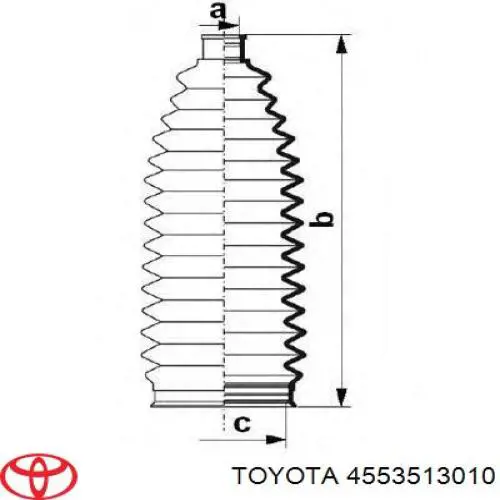 Bota de proteção do mecanismo de direção (de cremalheira) Toyota 4553513010 preço, a partir de 11,87 USD