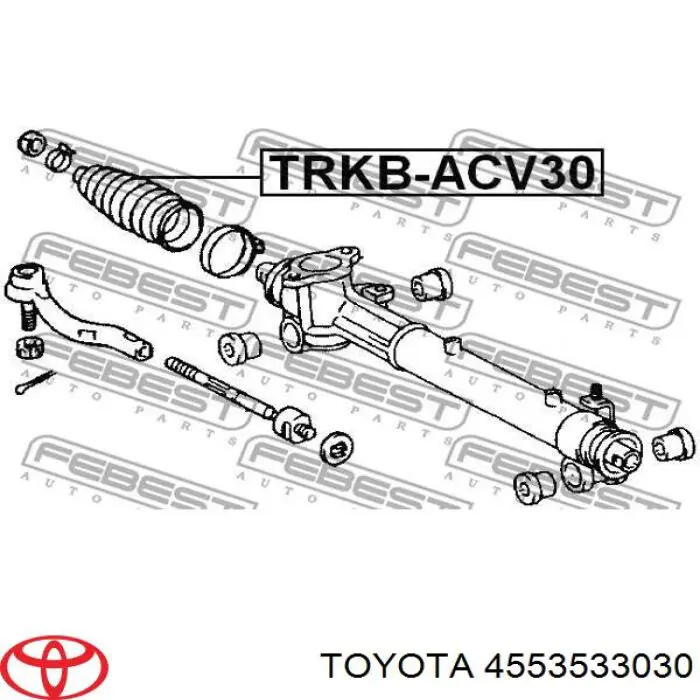 Bota de proteção do mecanismo de direção (de cremalheira) Toyota 4553533030 preço, a partir de 9,90 USD