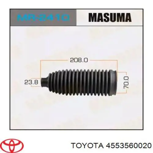 Bota de proteção do mecanismo de direção (de cremalheira) Toyota 4553560020 preço, a partir de 18,36 USD