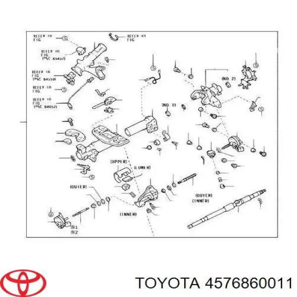 4576860011 Toyota Bucha da coluna de direção