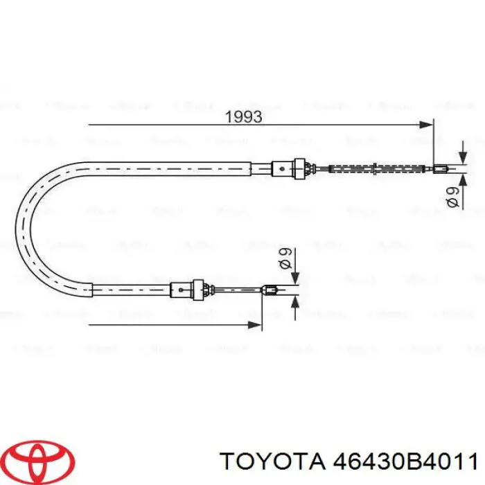 Cabo do freio de estacionamento traseiro esquerdo Toyota 46430B4011 preço, a partir de 31,32 USD