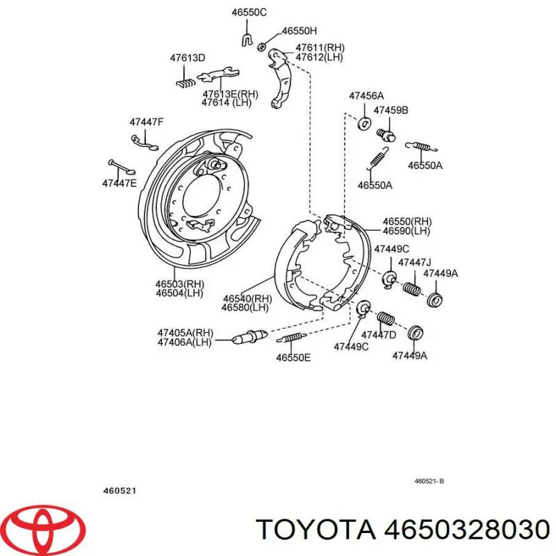 Disco de suporte direito do tambor do freio traseiro Toyota 4650328030 preço, a partir de 98,90 USD