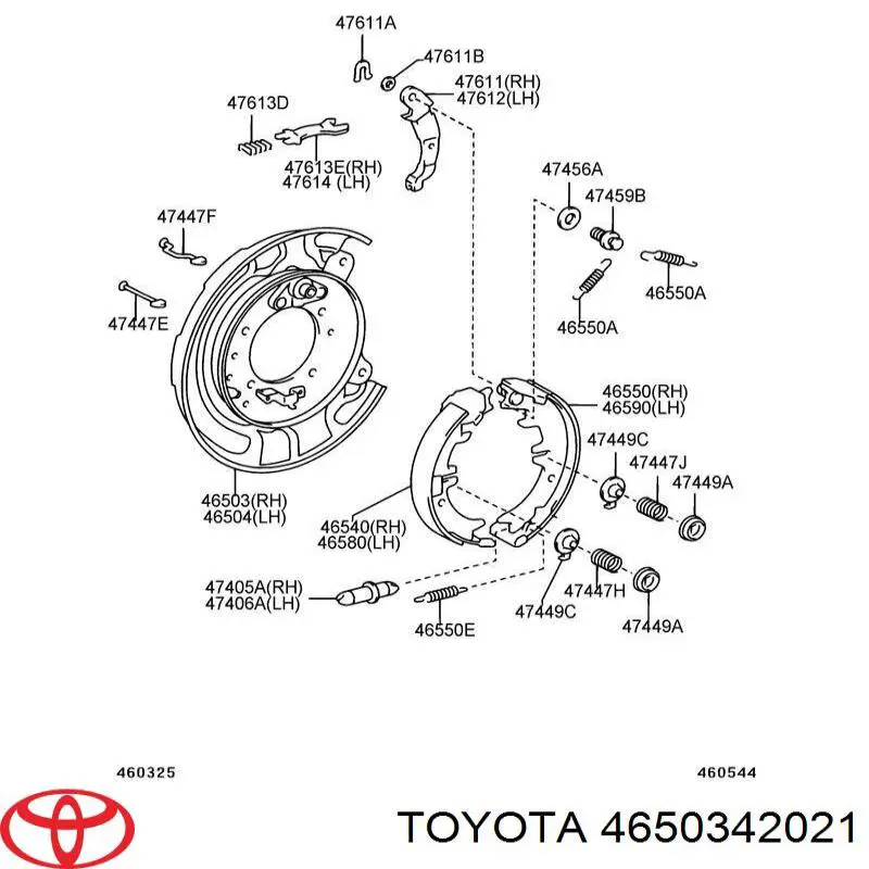 4650342021 Toyota Proteção direita do freio de disco traseiro