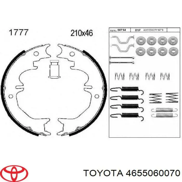 Compre 4655060070 Toyota Sapatas do freio de estacionamento
