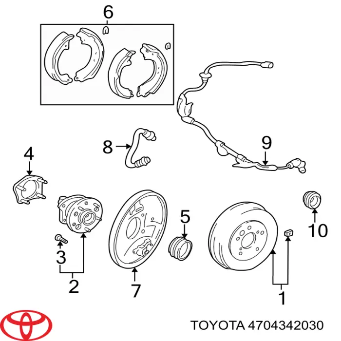 Disco de suporte direito do tambor do freio traseiro Toyota 4704342030 preço, a partir de 232,55 USD