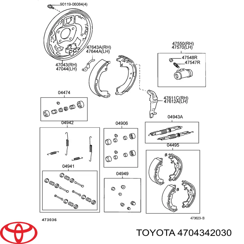 Compre 4704342030 Toyota Disco de suporte direito do tambor do freio traseiro