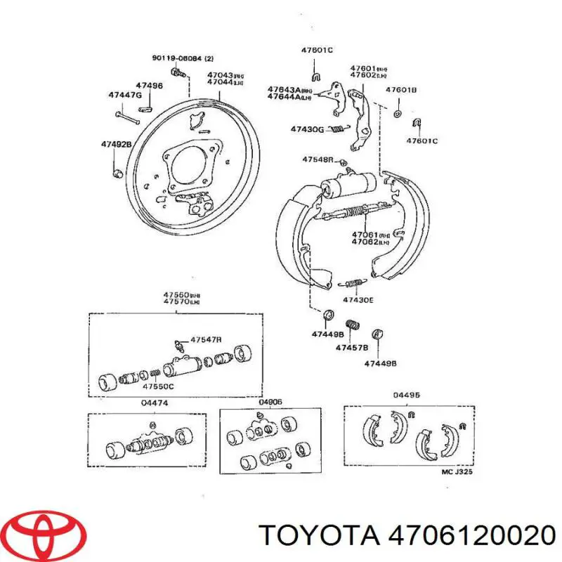 Braçadeira de barra de acoplamento do tambor de freio Toyota 4706120020 preço, a partir de 87,59 USD