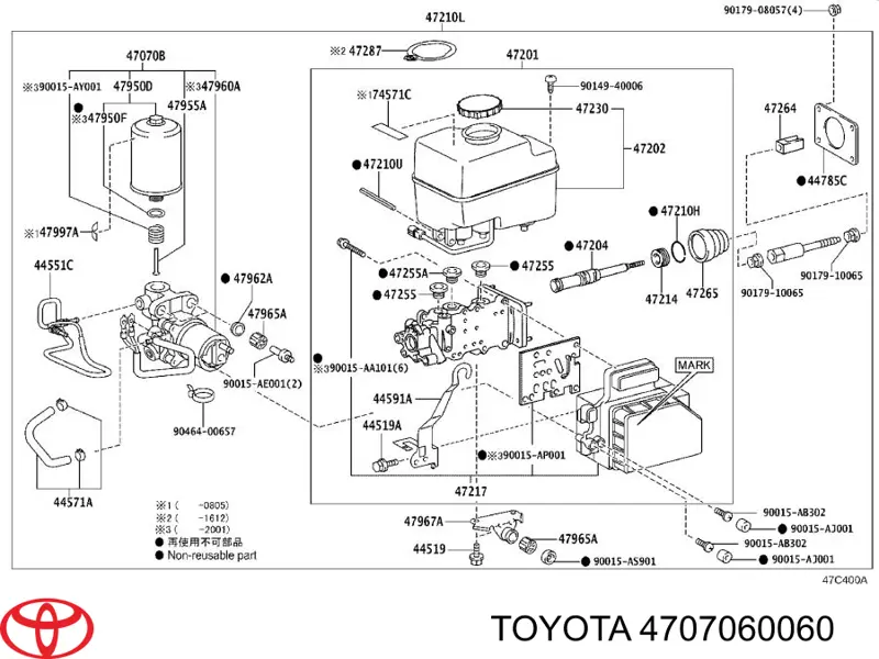 4707060060 Toyota Reforçador dos freios a vácuo