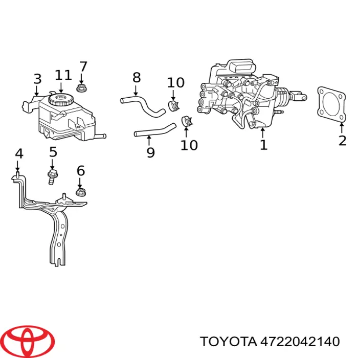 Tanque de cilindro mestre do freio (de fluido de freio) para Toyota RAV4 V A5,H5