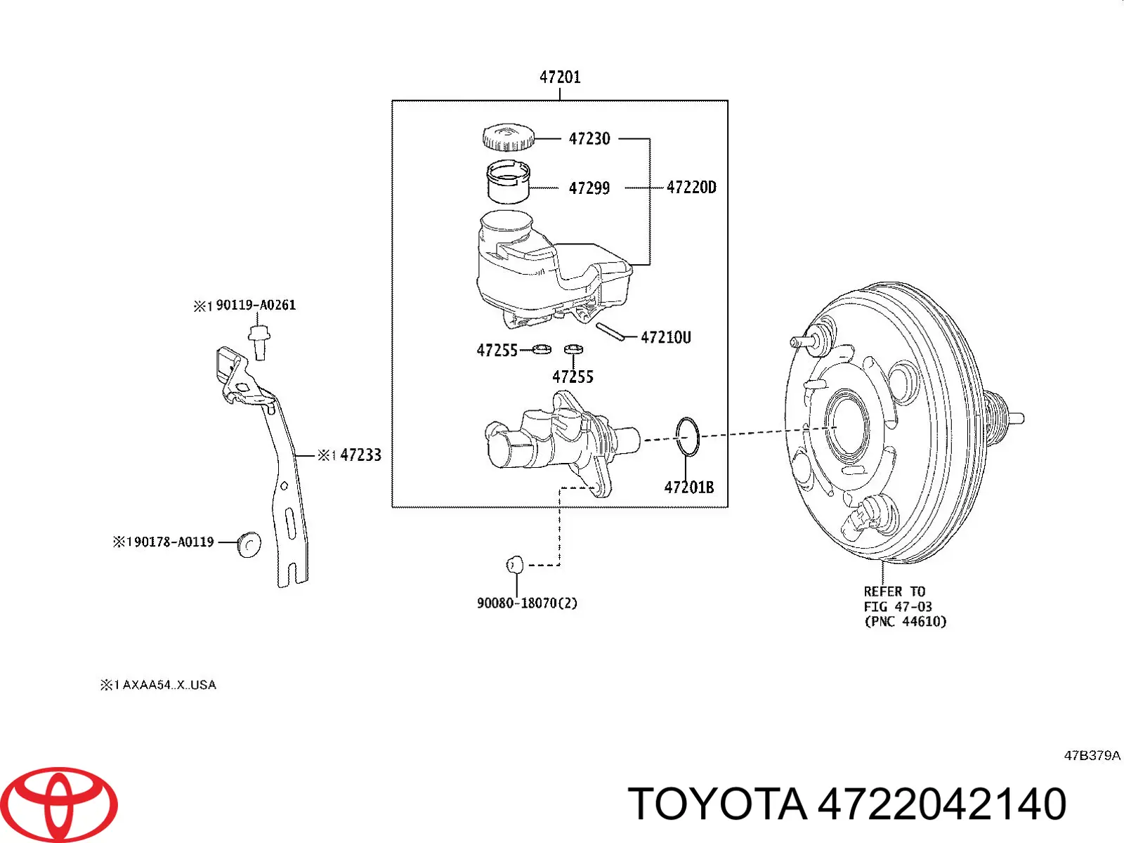 Tanque de cilindro mestre do freio (de fluido de freio) Toyota RAV4 V A5,H5