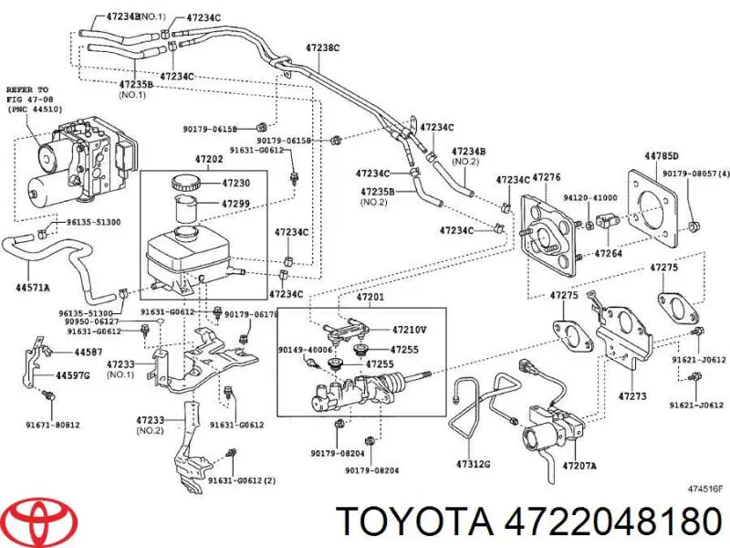 Tanque de cilindro mestre do freio (de fluido de freio) para Lexus RX 300/330/350/400H U3