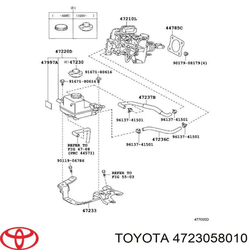 Tampa de tanque de cilindro mestre do freio Toyota 4723058010 preço, a partir de 37,47 USD