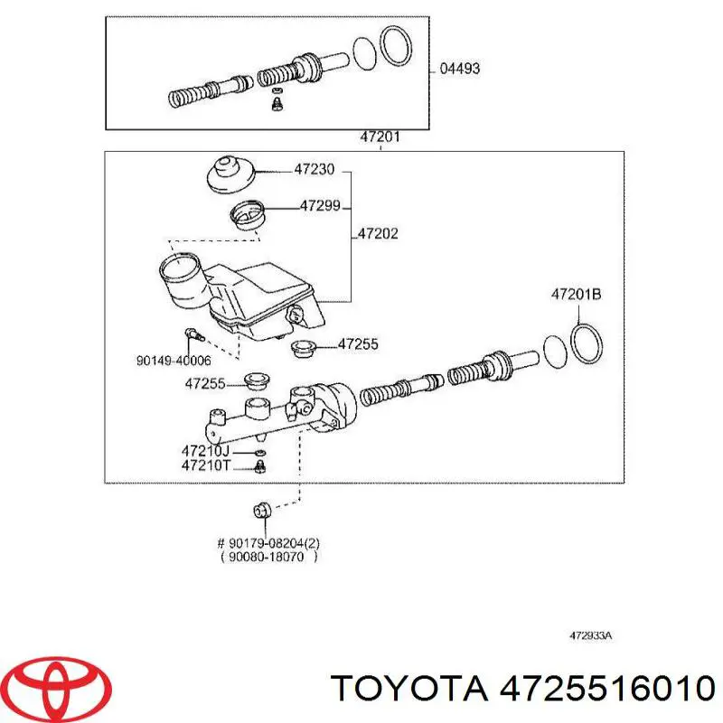 Vedante de tanque de cilindro mestre do freio Toyota 4725516010 preço, a partir de 15,45 USD