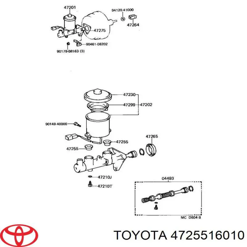 Compre 4725516010 Toyota Vedante de tanque de cilindro mestre do freio
