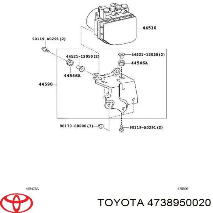 4738950020 Toyota Arruela de compressão do freio de mangueira