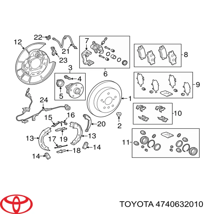 Regulador do freio de tambor traseiro Toyota 4740632010 preço, a partir de 20,69 USD
