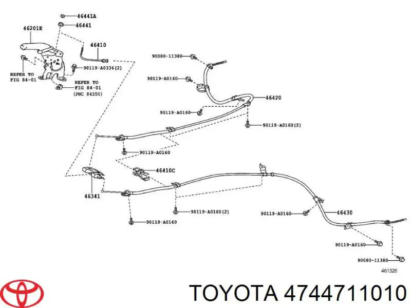 4744711010 Toyota Kit de reparação das sapatas do freio