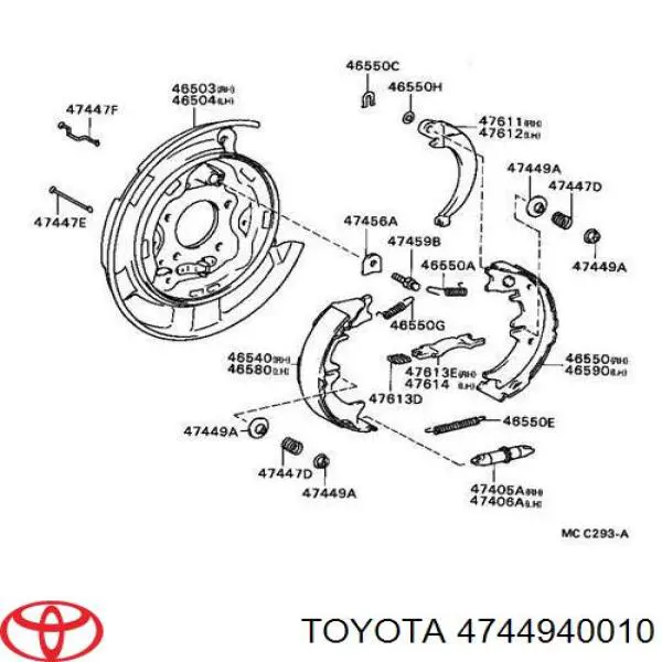 4744940010 Toyota Kit de reparação do freio de estacionamento