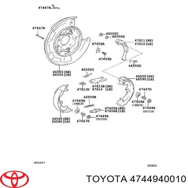 Kit de reparação do freio de estacionamento Toyota 4744940010 preço, a partir de 3,41 USD