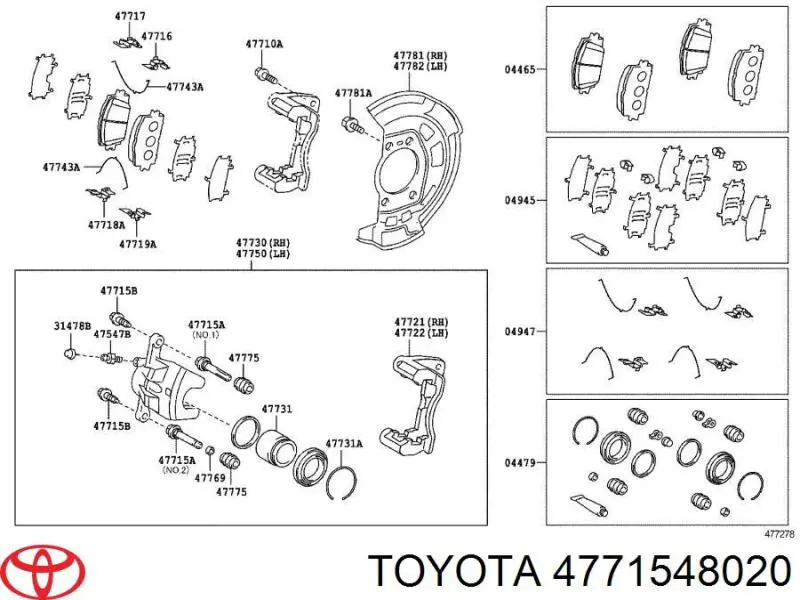Compre 4771548020 Toyota Guia superior de suporte dianteiro