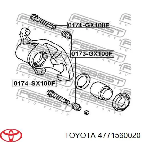 4771560020 Toyota Guia inferior de suporte traseiro