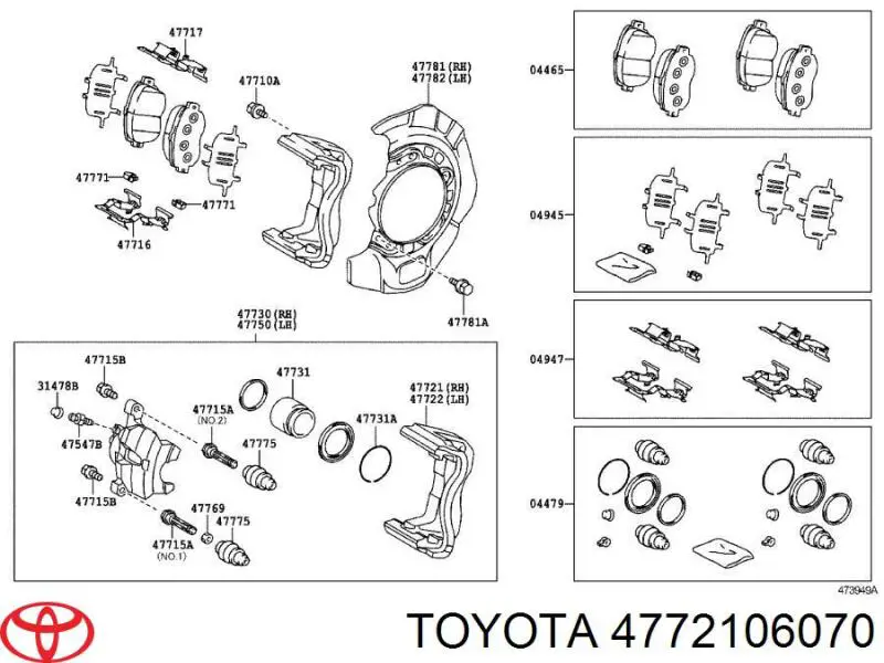 Compre 4772106070 Toyota Braçadeira do freio de suporte dianteiro