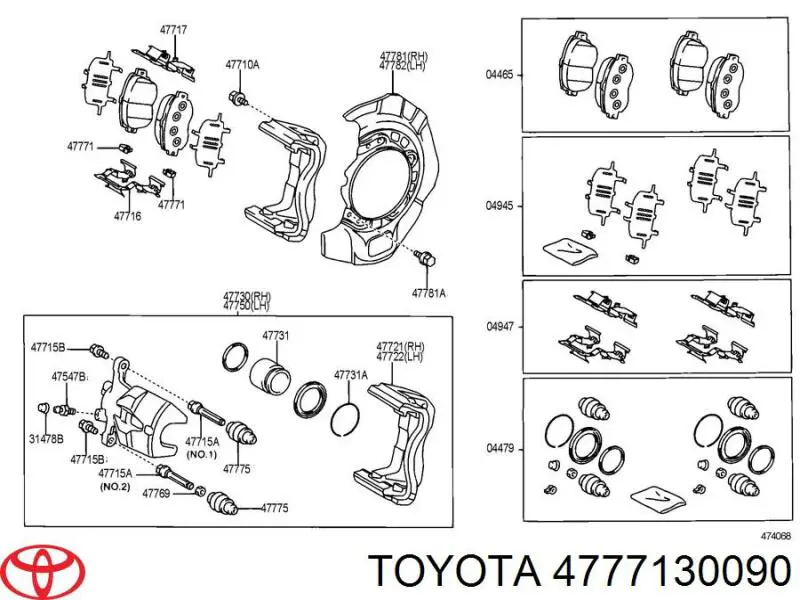 Sensor dianteiro de desgaste das sapatas do freio Toyota Camry V V30