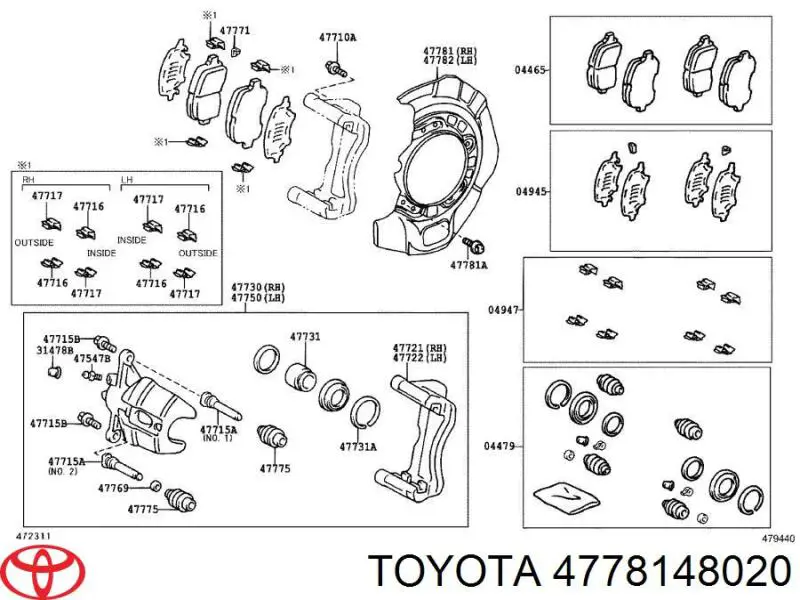 Proteção do freio de disco dianteiro direito Toyota 4778148020 preço, a partir de 66,02 USD