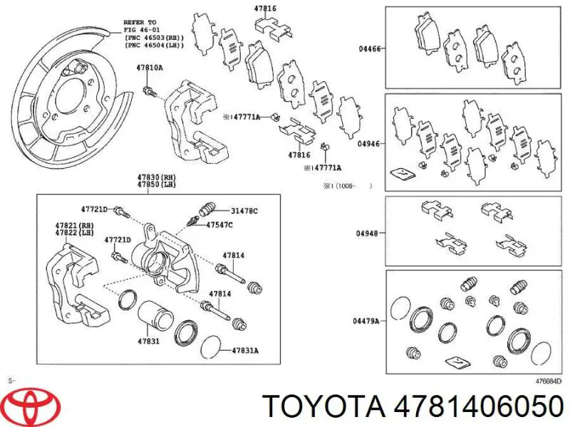 Compre 4781542060 Toyota Guia superior de suporte traseiro